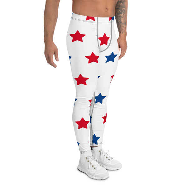 July 4th American Flag Style Meggings, Festive US National Holiday Best High Quality Designer Print Sexy Meggings Men's Workout Gym Tights Leggings, Men's Compression Tights Pants - Made in USA/ EU/ MX (US Size: XS-3XL) American Flag Leggings Independence Day Leggings USA Flag, Men's Leggings - America Print Meggings, USA Flag 4th of July Leggings Yoga Pants, Patriotic Pants, Country Wear For American Men, Festival Meggings, July 4th Outfits