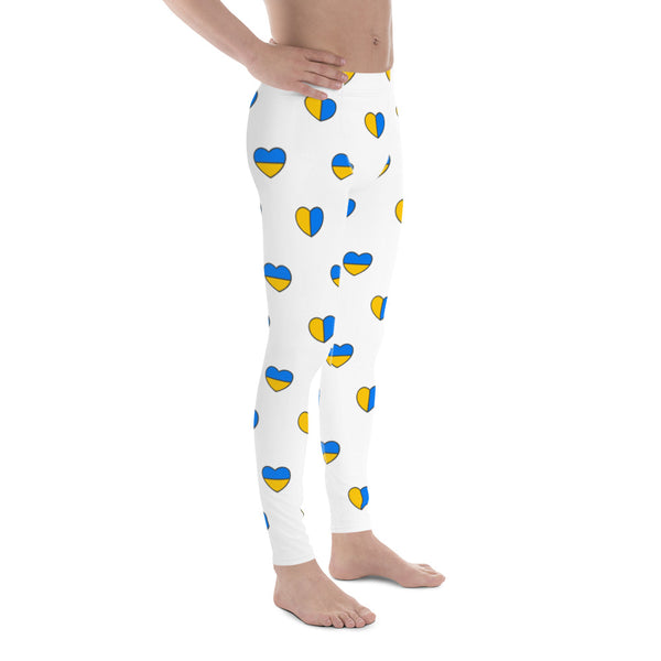 Blue Yellow Hearts Men's Leggings