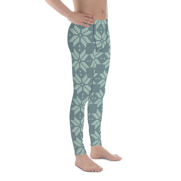 Green Snowflakes Men's Leggings