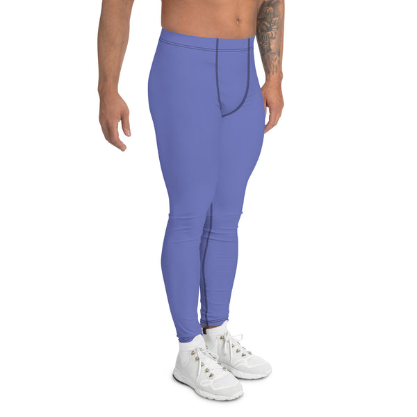Purple Solid Color Men's Leggings, Solid Purple Color Men's Tights Compression Pants - Made in USA/EU/MX