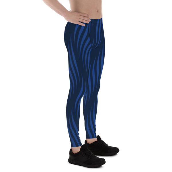 Blue Patterned Men's Leggings