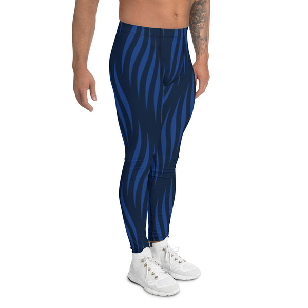 Blue Patterned Men's Leggings