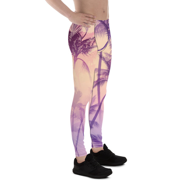 Purple Palm Tree Men's Leggings