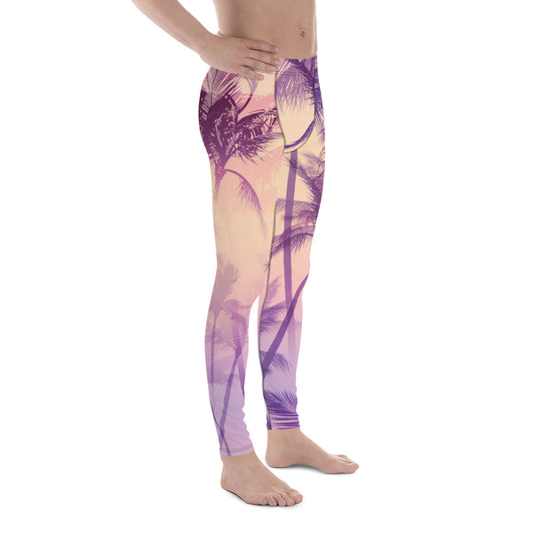 Purple Palm Tree Men's Leggings