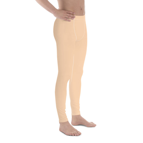 Nude Color Designer Meggings, Solid Nude Color Print Sexy Meggings Men's Workout Gym Tights Leggings, Men's Compression Tights Pants - Made in USA/ EU/ MX (US Size: XS-3XL) 