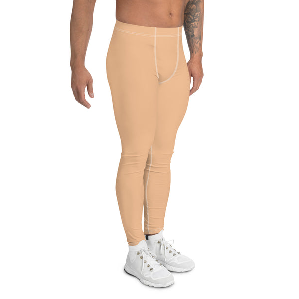 Pastel Nude Color Designer Meggings, Solid Nude Color Premium Designer Men's Tight Pants - Made in USA/EU/MX