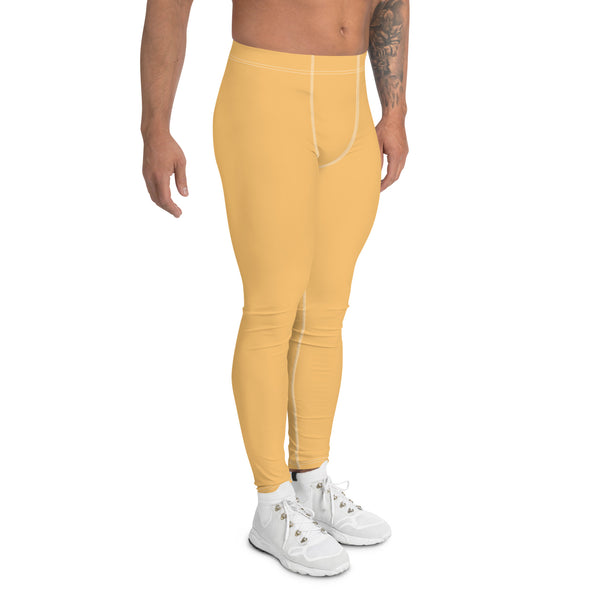 Pale Orange Color Meggings, Solid Orange Color Premium Designer Men's Tight Pants - Made in USA/EU/MX
