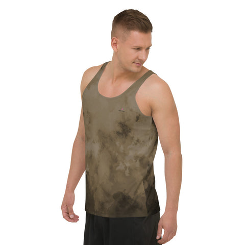 Brown Abstract Unisex Tank Top, Abstract Print Best Premium Unisex Men's/ Women's Stylish Premium Quality Men's Unisex Tank Top - Made in USA/ Europe/ Mexico (US Size: XS-2XL)