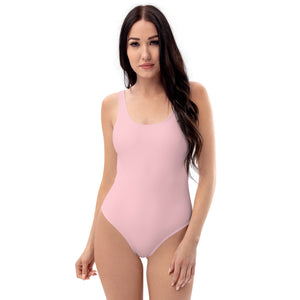 Ballet Pink One-Piece Swimsuit-Heidikimurart Limited -XS-Heidi Kimura Art LLC Ballet Pink One-Piece Swimsuit, Solid Color Pale Light Pink Luxury 1-Piece Unpadded Swimwear Bathing Suits, Beach Wear - Made in USA/EU/MX (US Size: XS-3XL) Plus Size Available