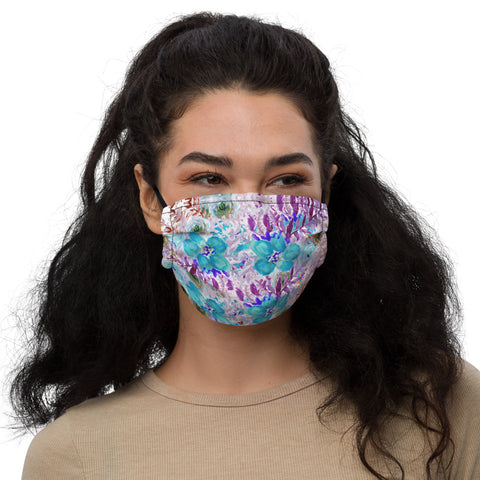 Purple Floral Premium Face Mask - Heidikimurart Limited 