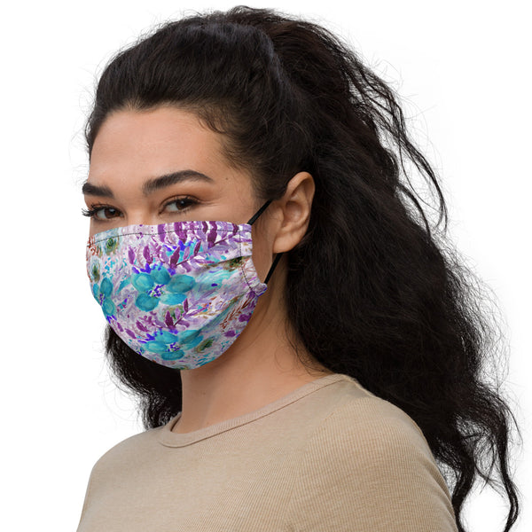 Purple Floral Premium Face Mask - Heidikimurart Limited 