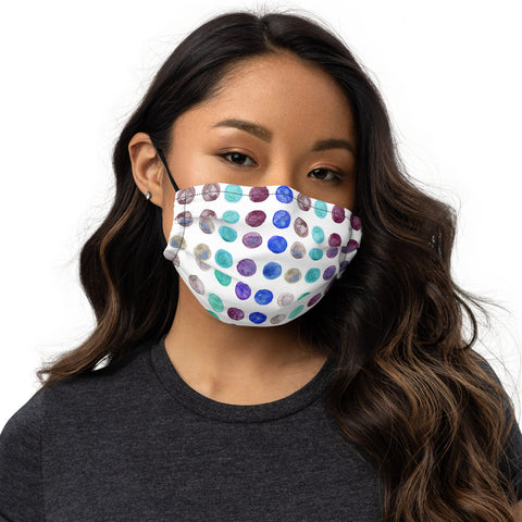 Blue Watercolor Dots Premium Mask - Heidikimurart Limited 