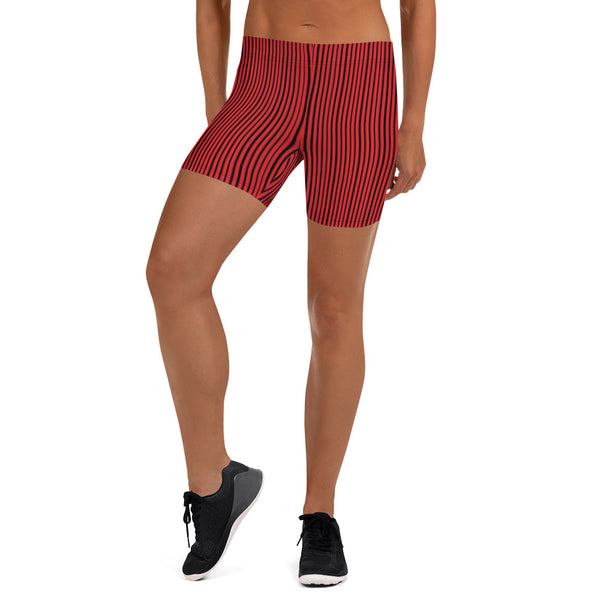 Black White Striped Women's Shorts-Heidikimurart Limited -Heidi Kimura Art LLC Black White Striped Women's Shorts, Best Vertical Stripes Designer Women's Elastic Stretchy Shorts Short Tights -Made in USA/EU/MX (US Size: XS-3XL) Plus Size Available, Gym Tight Pants, Pants and Tights, Womens Shorts, Short Yoga Pants