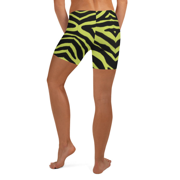 Yellow Zebra Print Women's Shorts