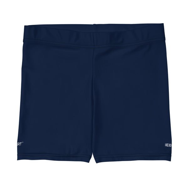Navy Blue Solid Color Shorts, Dark Blue Modern Essential Solid Color Modern Essentials Designer Women's Elastic Stretchy Shorts Short Tights -Made in USA/EU/MX (US Size: XS-3XL) Plus Size Available, Tight Pants, Pants and Tights, Womens Shorts, Short Yoga Pants
