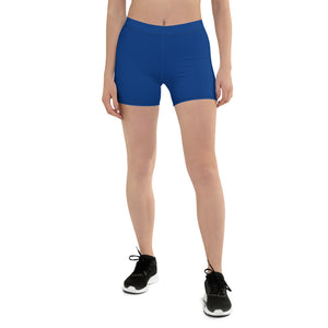 Dark Blue Women's Designer Shorts, Solid Color Modern Essentials Designer Women's Elastic Stretchy Shorts Short Tights -Made in USA/EU/MX (US Size: XS-3XL) Plus Size Available, Tight Pants, Pants and Tights, Womens Shorts, Short Yoga Pants