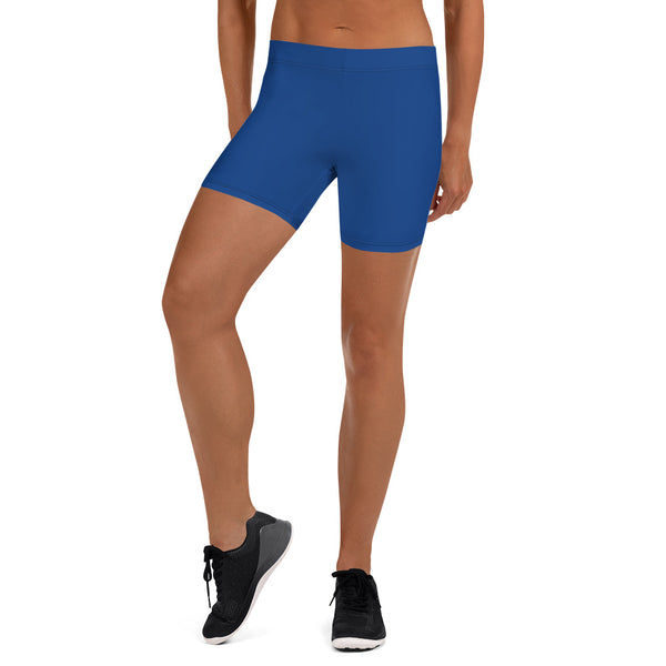 Dark Blue Women's Designer Shorts, Solid Color Modern Essentials Designer Women's Elastic Stretchy Shorts Short Tights -Made in USA/EU/MX (US Size: XS-3XL) Plus Size Available, Tight Pants, Pants and Tights, Womens Shorts, Short Yoga Pants
