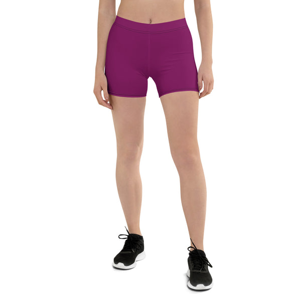 Dark Purple Women's Best Shorts, Dark Purple Gym Tights Solid Color Modern Essentials Designer Women's Elastic Stretchy Shorts Short Tights -Made in USA/EU/MX (US Size: XS-3XL) Plus Size Available, Tight Pants, Pants and Tights, Womens Shorts, Short Yoga Pants