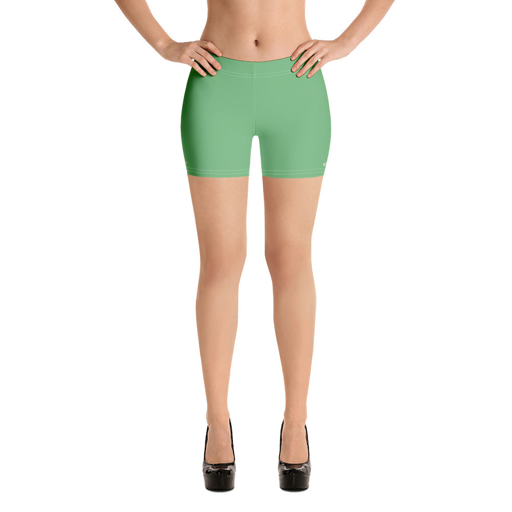 Lime Green Solid Color Shorts, Light Pastel Jade Green Short Gym  Tights-Made in USA/EU/MX | Heidikimurart Limited