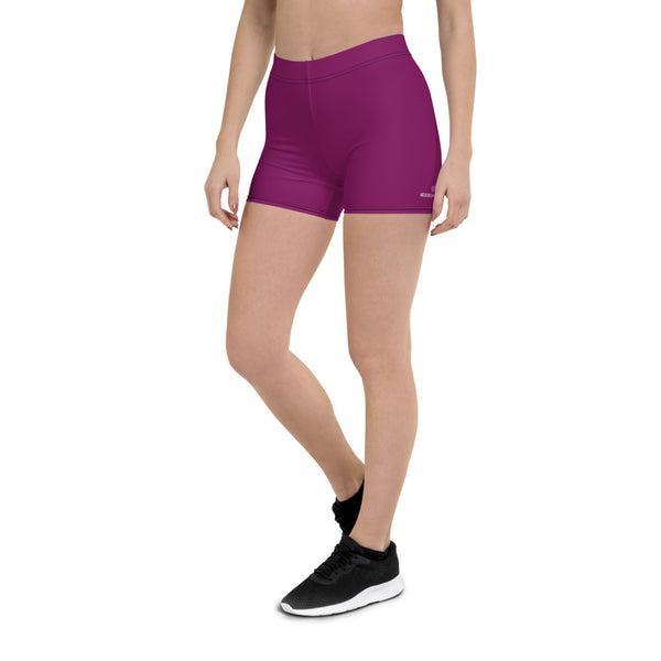 Dark Purple Women's Best Shorts, Dark Purple Gym Tights Solid Color Modern Essentials Designer Women's Elastic Stretchy Shorts Short Tights -Made in USA/EU/MX (US Size: XS-3XL) Plus Size Available, Tight Pants, Pants and Tights, Womens Shorts, Short Yoga Pants