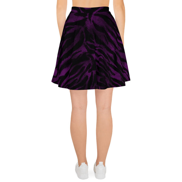 Purple Tiger Striped Skater Skirt