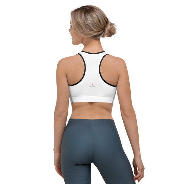 White Solid Color Sports Bra