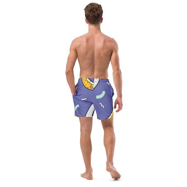 Purple Banana Men's Swim Trunks, Yellow Banana Print Best Comfortable Men's Luxury Premium Swim Trunks With Mesh Pockets UPF 50+ For Men - Made in USA/EU/MX (US Size: 2XS-6XL) Men's Luxury Swimming Trunks, Best Quality Quick Drying Swim Trunks, Best Beach or Pool Men's Swim Trunks, Swimwear For Men