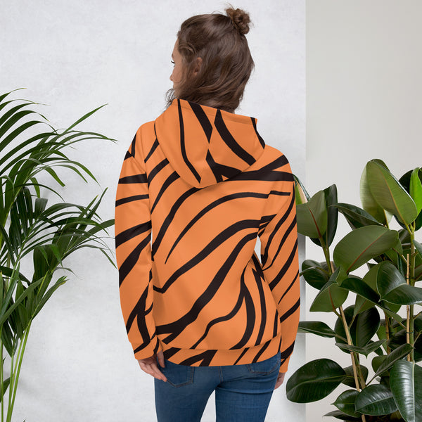 Orange Tiger Striped Unisex Hoodie