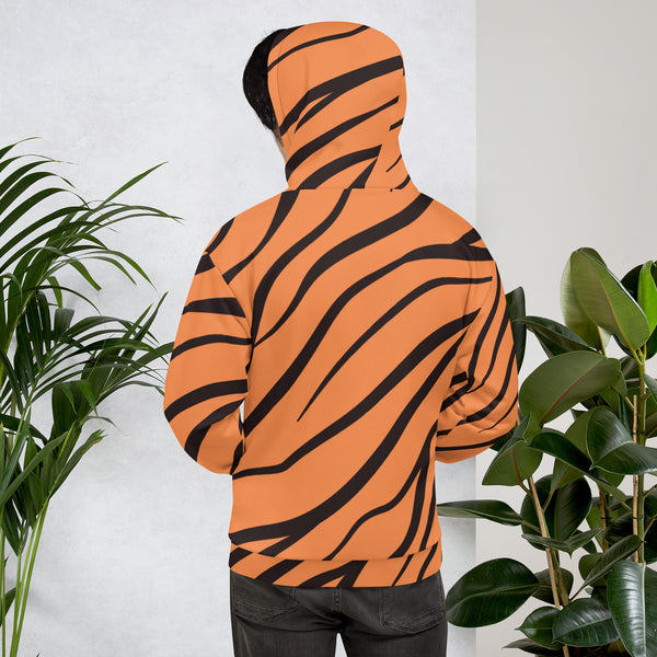 Orange Tiger Striped Unisex Hoodie
