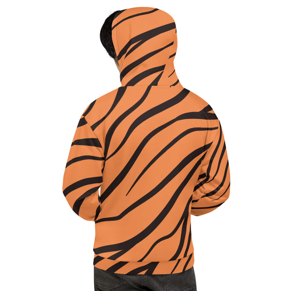 Orange Tiger Striped Unisex Hoodie