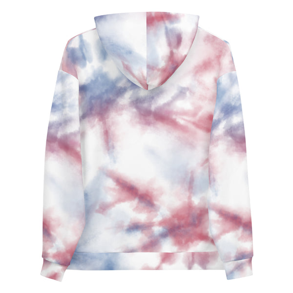 Red Blue Tie Dye Best Hoodie, Unisex Hoodie