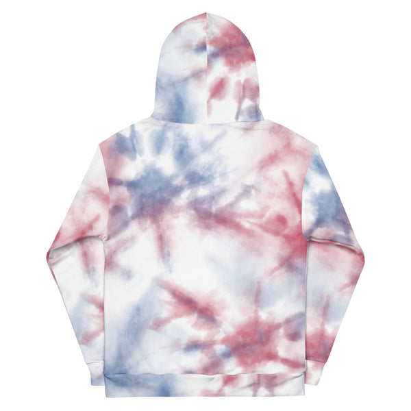 Red Blue Tie Dye Best Hoodie, Unisex Hoodie