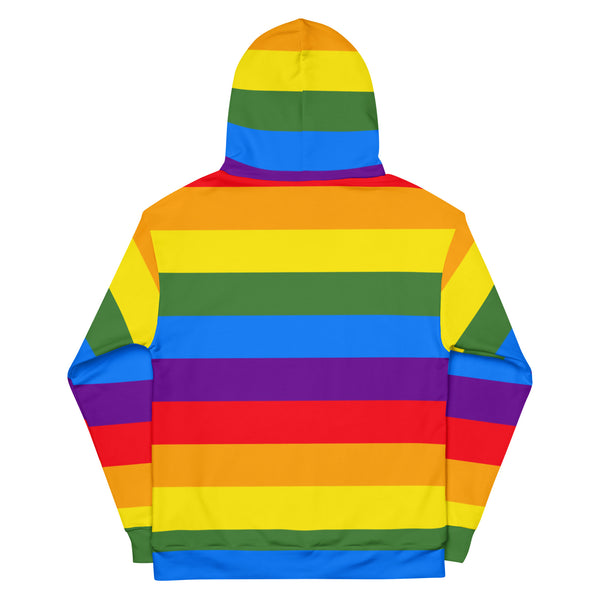 Rainbow Stripes Print Unisex Hoodie