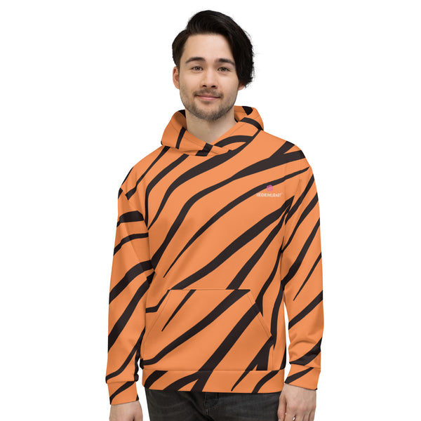 Orange Tiger Striped Unisex Hoodie