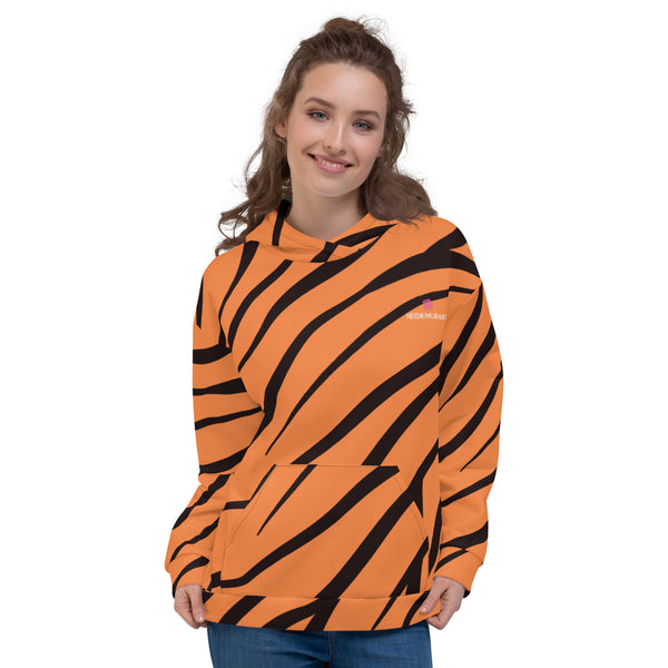 Orange Tiger Striped Unisex Hoodie