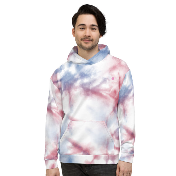 Red Blue Tie Dye Best Hoodie, Unisex Hoodie