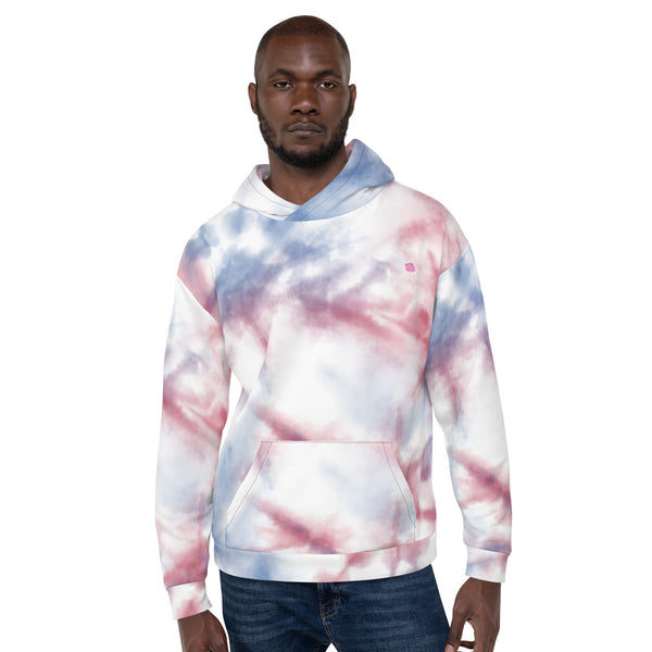 Red Blue Tie Dye Best Hoodie, Unisex Hoodie