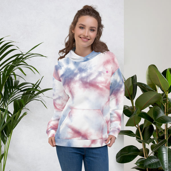 Red Blue Tie Dye Best Hoodie, Unisex Hoodie