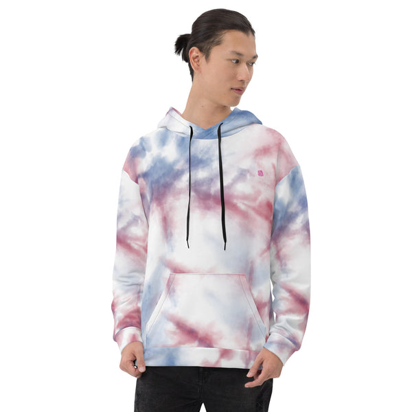 Red Blue Tie Dye Best Hoodie, Unisex Hoodie