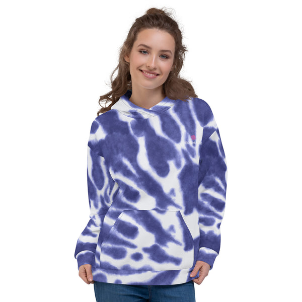 Purple White Tie Dye Hoodie, Unisex Hoodie