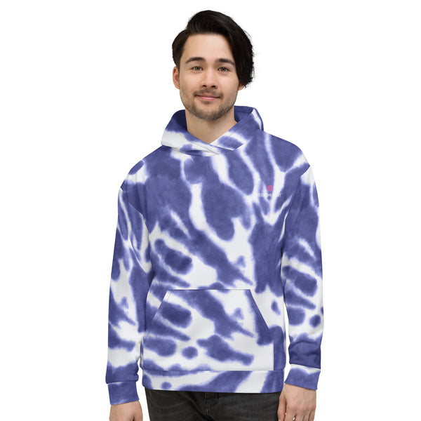 Purple White Tie Dye Hoodie, Unisex Hoodie