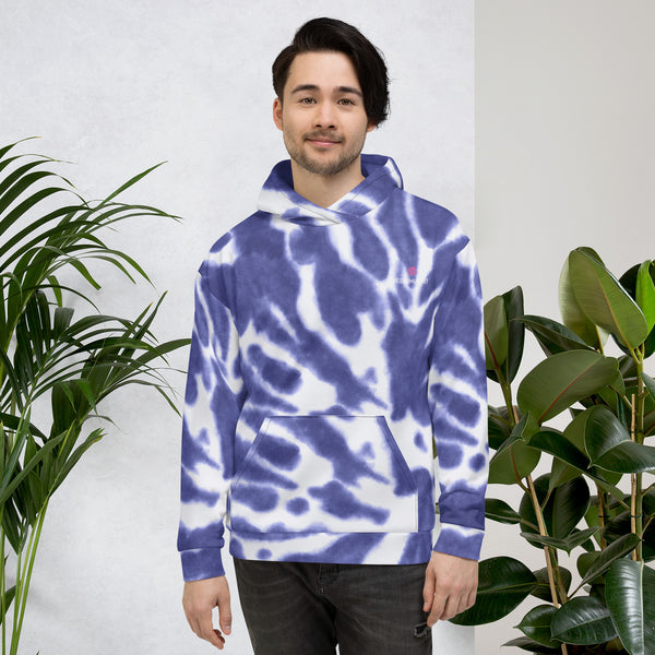 Purple White Tie Dye Hoodie, Unisex Hoodie