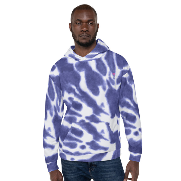 Purple White Tie Dye Hoodie, Unisex Hoodie