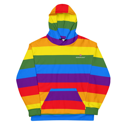 Rainbow Stripes Print Unisex Hoodie