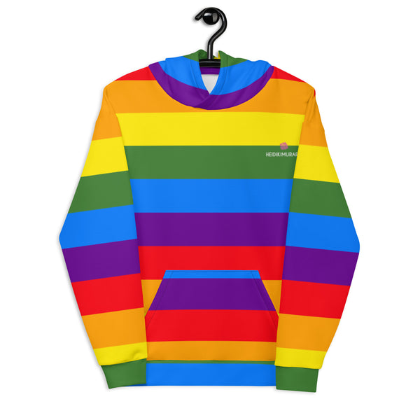 Rainbow Stripes Print Unisex Hoodie