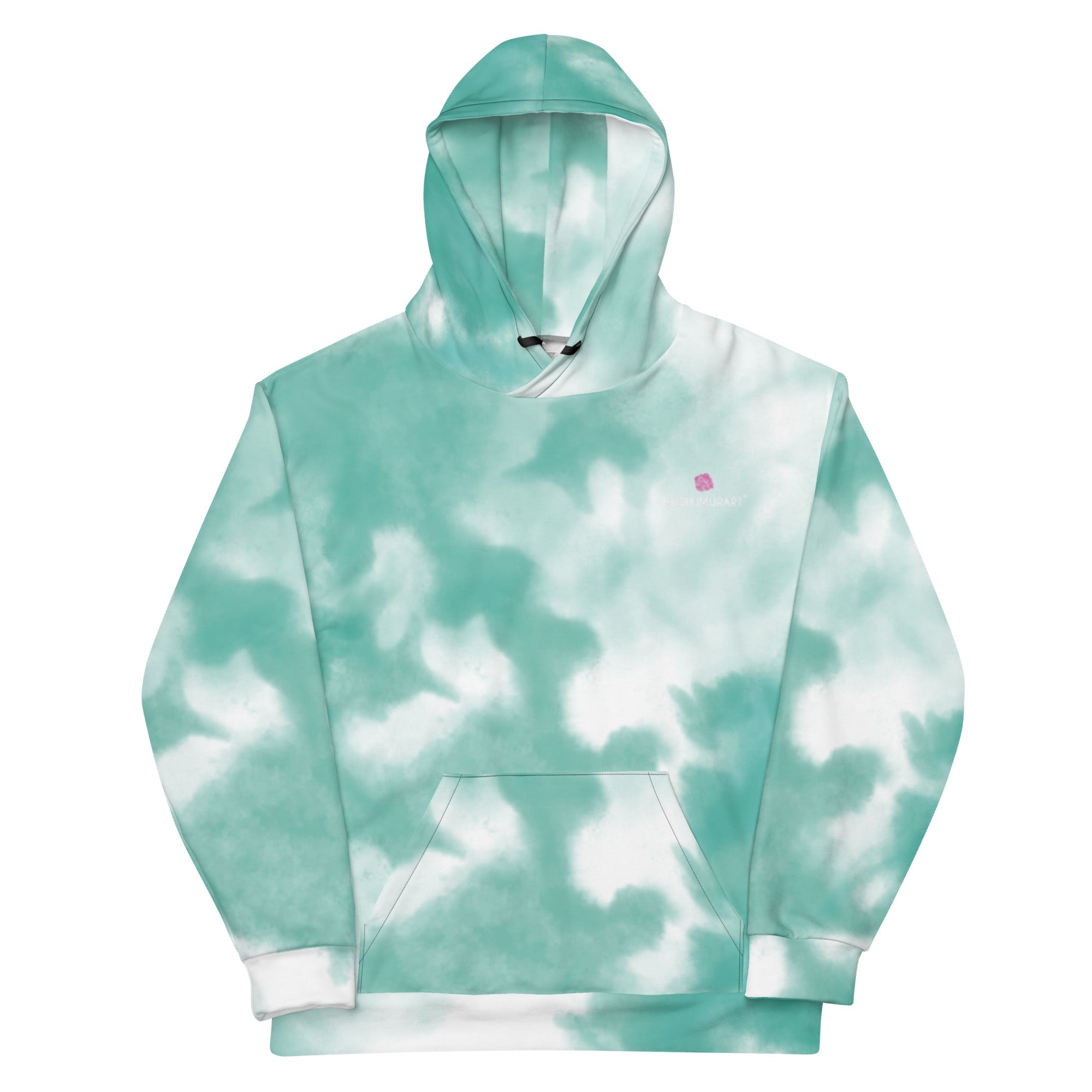 Blue White Tie Dye Hoodie, Unisex Hoodie