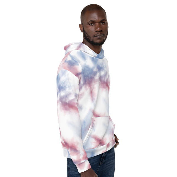 Red Blue Tie Dye Best Hoodie, Unisex Hoodie