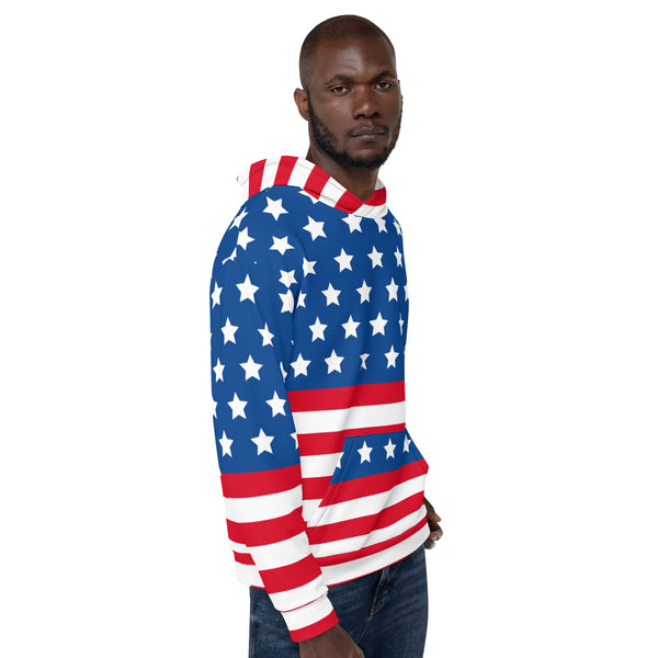 US Flag Printed Unisex Hoodie