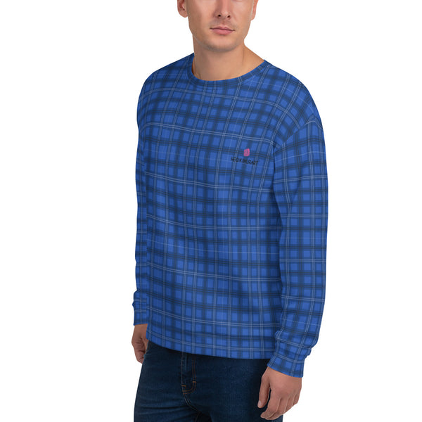 Blue Plaid Print Unisex Sweatshirt