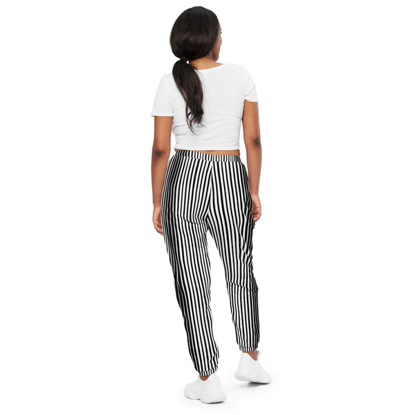 White Striped Unisex track pants